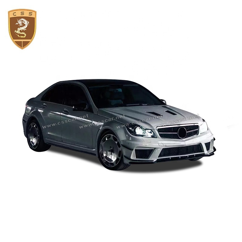 For Mercedes Benz C63 Amg Body Kit W204 Sedan Car Bumper Side Fender Black Series Wide Body Kit