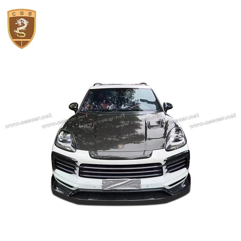 MSY Style Carbon Fiber Side Skirts Engine Cover Front Lip Wheel Arch Rear Diffuser For Porsche Cayenne 9Y0 Body Kit