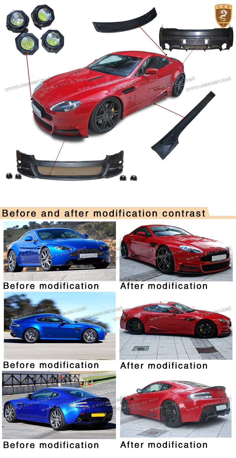 Auto Front Bumper Rear Diffuser Side Skirt Body Kits For Aston Martin Vantage V8 MSY Style Body Kit