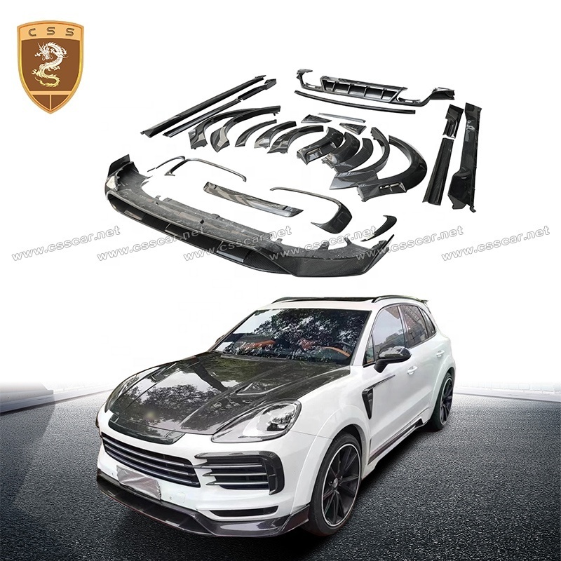 Upgrade MSY Front Splitter Air Vent Fender Trims Wheel Arches Rear Roof Wing Wide Bodykit For Porsche Cayenne 9Y0 2018-2022