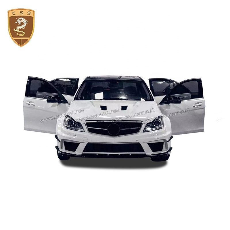 For Mercedes Benz C63 Amg Body Kit W204 Sedan Car Bumper Side Fender Black Series Wide Body Kit