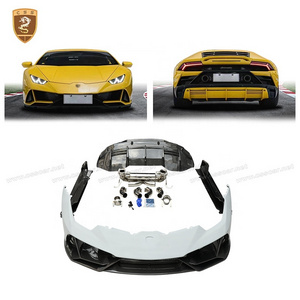 CF+ FRP Facelift Body Kits For Lamborghini Huracan LP610 upgrade Huracan EVO RWD 2020 Car Bumper Rear Diffuser Exhaust Bodykit