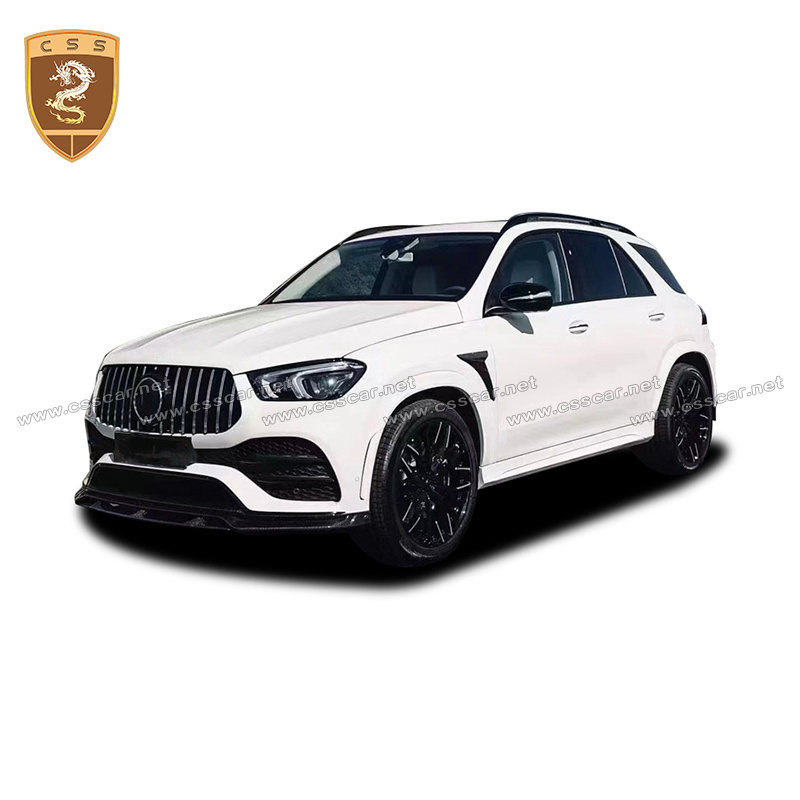 High Glossy Carbon Fiber Front Lip Rear Decklid Spoiler C167 Body Kit For Mercedes Bens GLE 2021-22 SUV Lart Style Bodykit