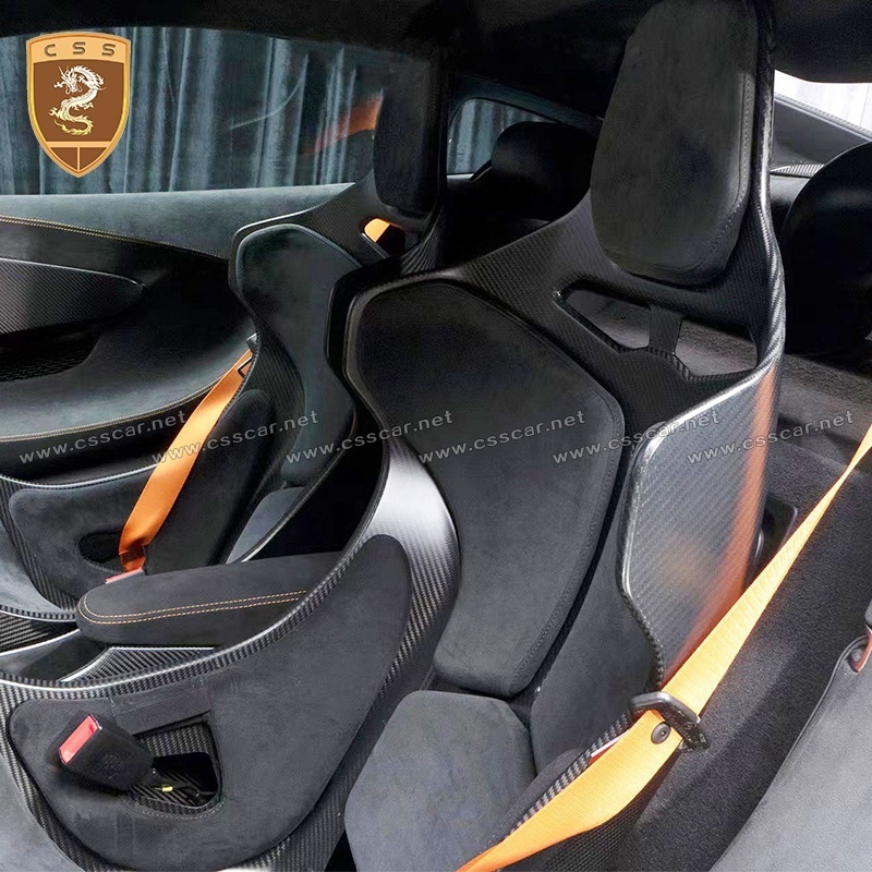 Adjustable Carbon Fiber Racing Seats For Mclaren 570S 650S 720S P1 Micro Velvet Cloth Universal Sports Car Seat