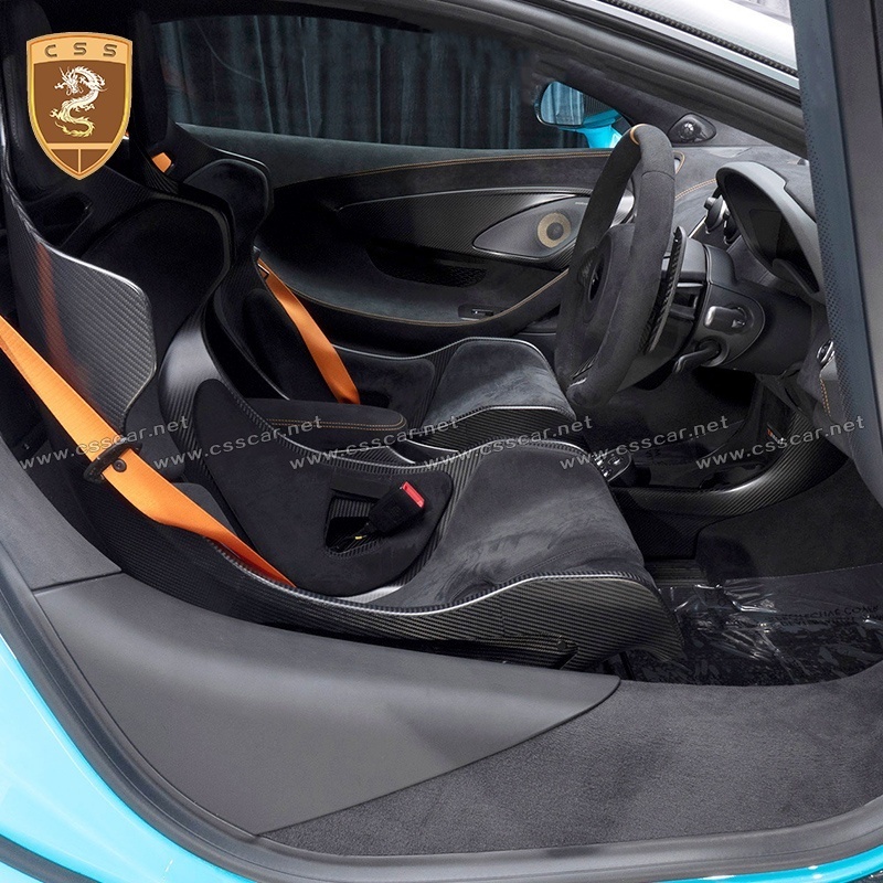 Adjustable Carbon Fiber Racing Seats For Mclaren 570S 650S 720S P1 Micro Velvet Cloth Universal Sports Car Seat