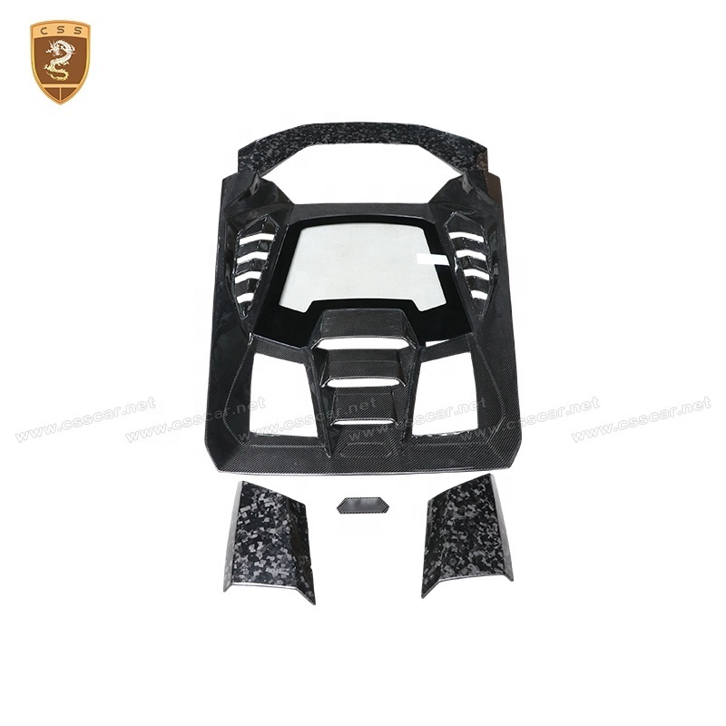 For Lamborghini Huracan LP610 Tecnic Bodykit Dry Carbon Fiber Front Bumper Lip Engine Cover Rear Exhaust Muffler Tips Body Kit