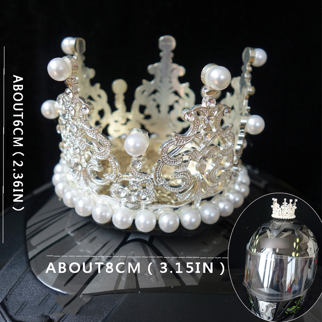 Hot Helmets Accessories Removable Motorbike Motorcycle Ski Helmet Crown Rhinestone Pearls Crown