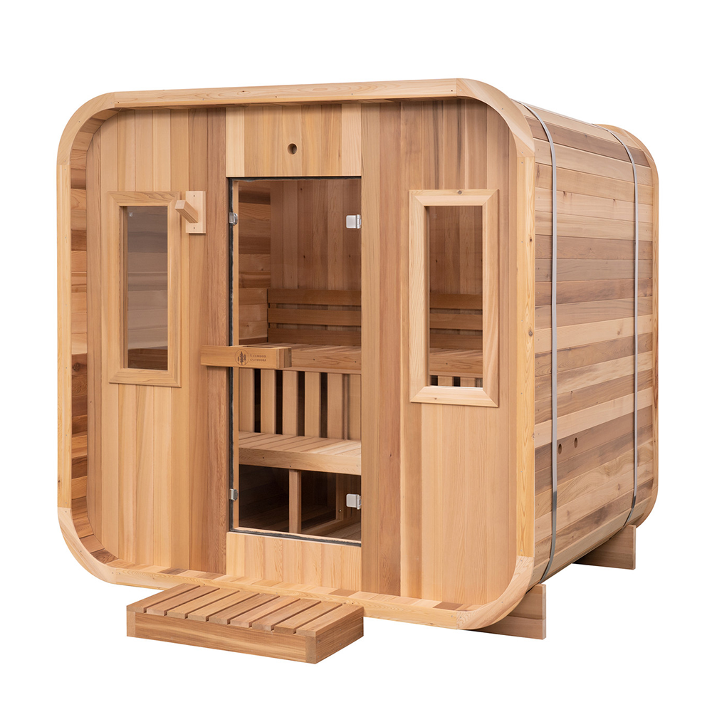 Best Selling High Quality Canada Red Cedar Or Hemlock Material Square Wooden Outdoor Sauna Room