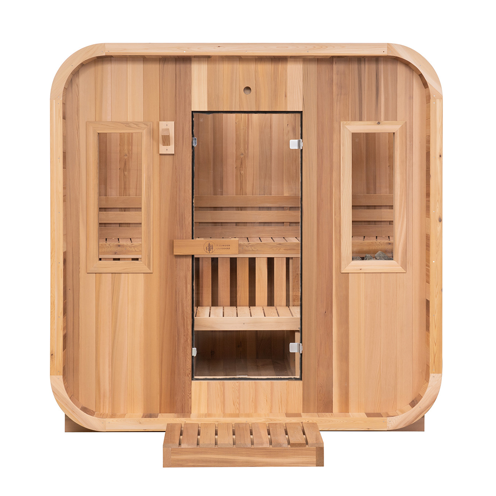 Best Selling High Quality Canada Red Cedar Or Hemlock Material Square Wooden Outdoor Sauna Room