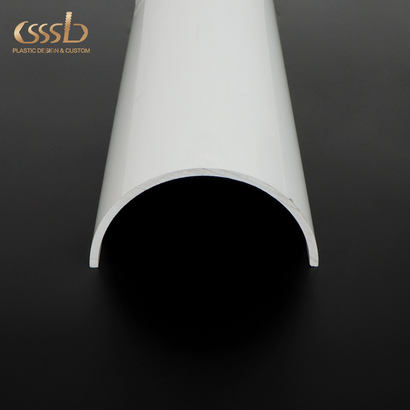 2 inch PVC half round pipe cover transparent plastic pipe