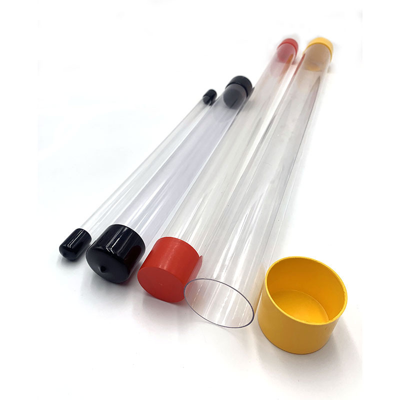 Customized Pre-packaged Food Pc/petg Plastic Clear Tube Packaging With Lid Clear Candy Packaging Tubes