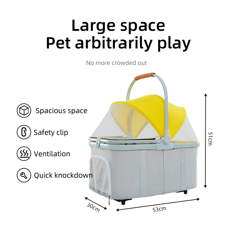 Lightweight Dog Carrier Trolley Jogging Pet Travel Outdoors Dog with click gravity  fold