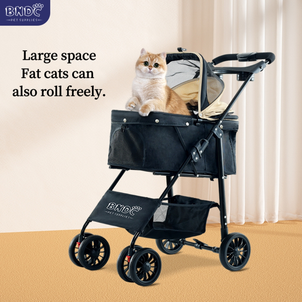 New design hot sale in 2024 Pet Stroller Travel 4 Wheels Pet Strollers For Large Dogs