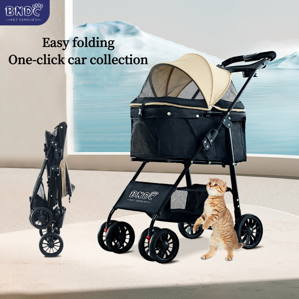 New design hot sale in 2024 Pet Stroller Travel 4 Wheels Pet Strollers For Large Dogs