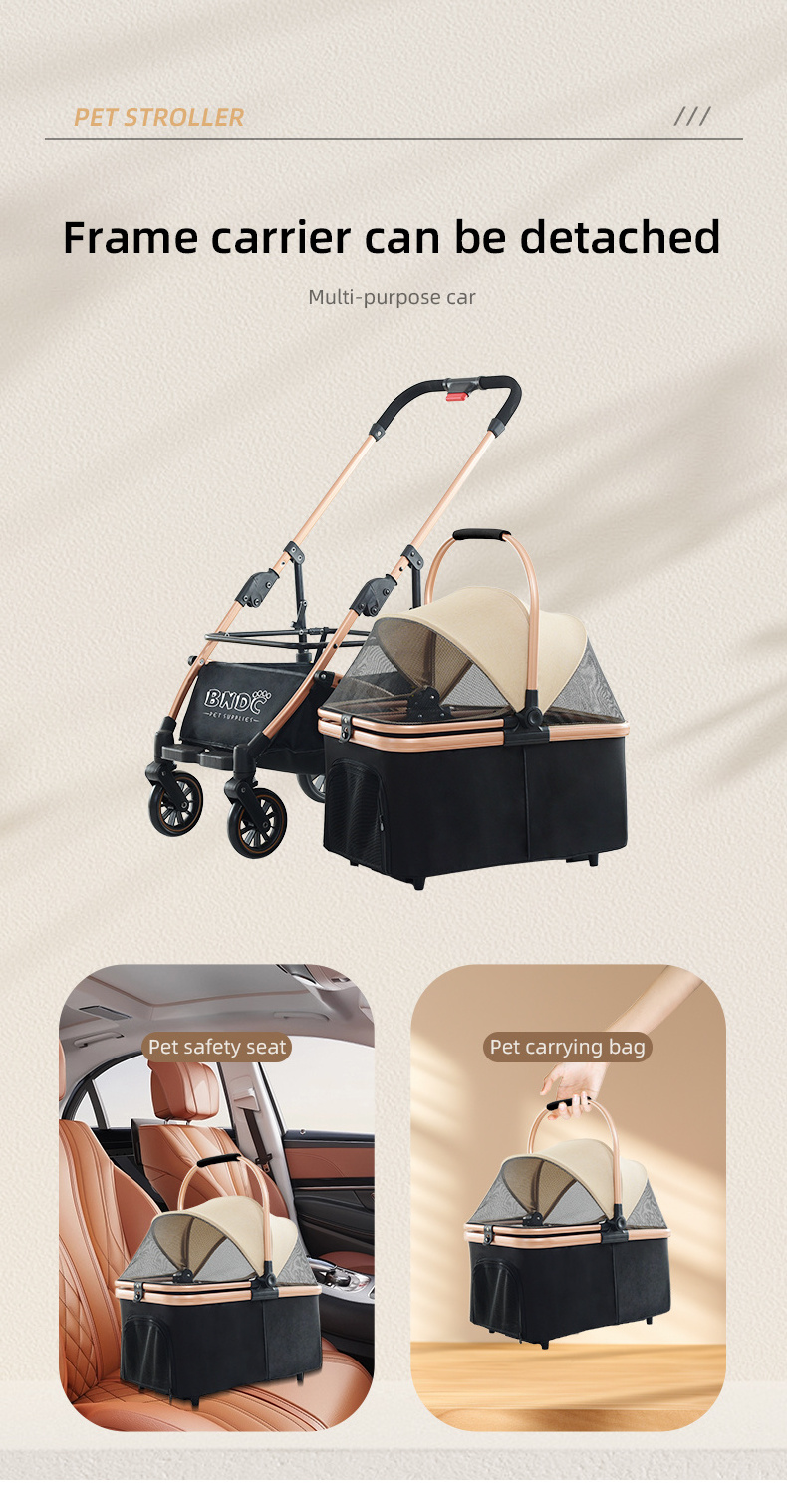 Pet Stroller for Small or Medium Cats Dogs, Dogs Cats Travel Carrier  with shock absorption  for Travel Shopping Walking