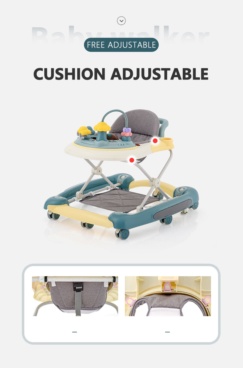 Push by hand multi-function children's walker anti-rollover one-click folding baby walker  quantity baby walker