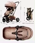 baby stroller 3 in 1 with carrycot and carseat / baby stroller en1888 / battery operated baby stroller with music