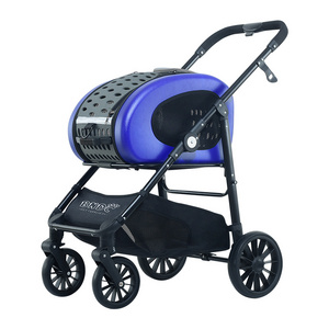 SP100 wholesale oxford fabric 4 wheels jogger detachable double pet strollers for large dog