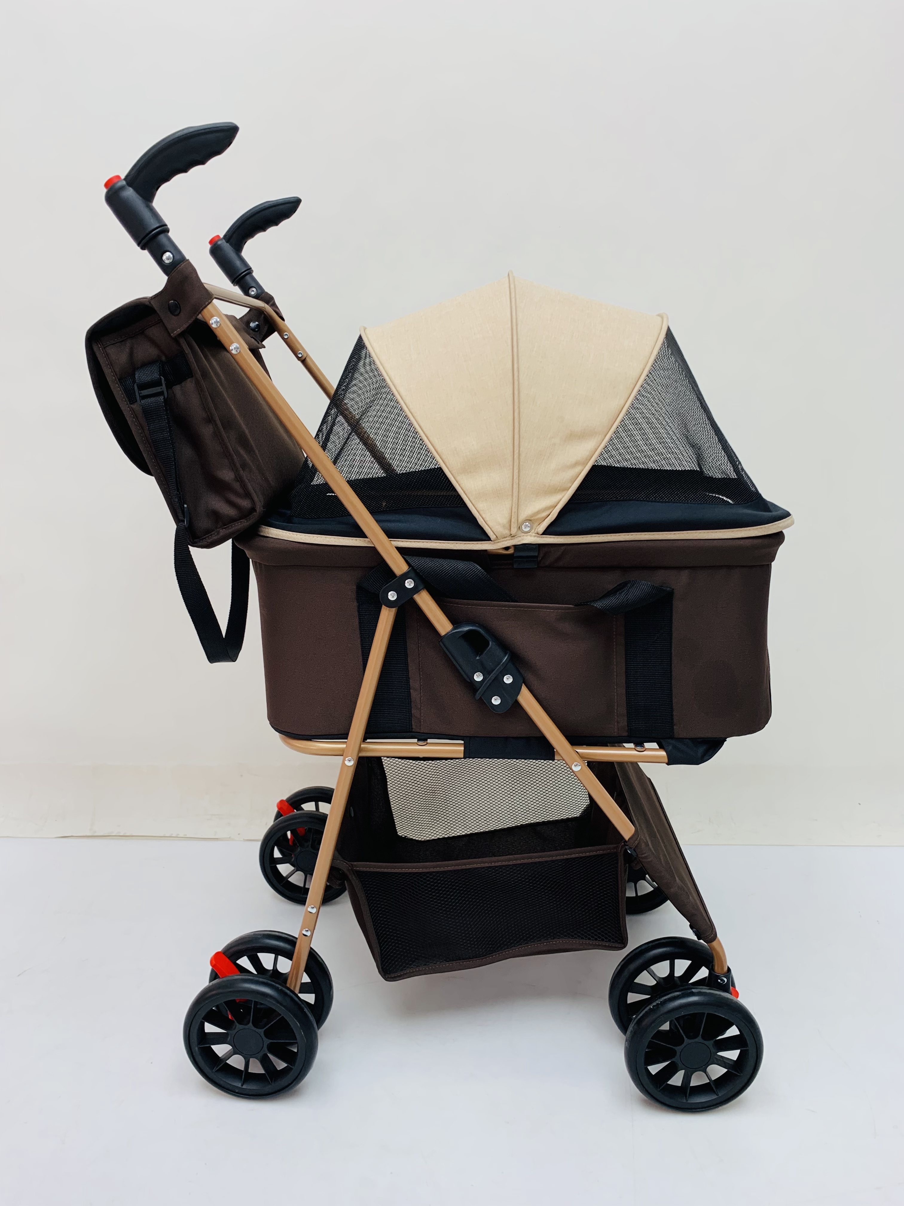 Folding Pet Stroller - Compact & Space-Saving Design for Easy Storage & Travel