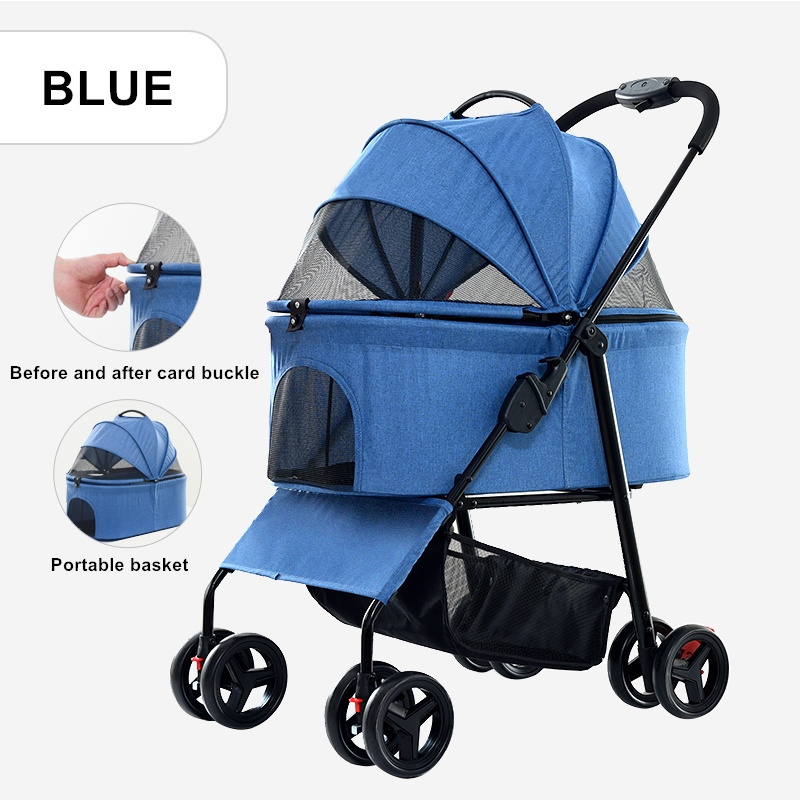 shopping pet stroller backpack trolley carrier with 4 wheels pet bag cat breathable backpack pet carrier bag