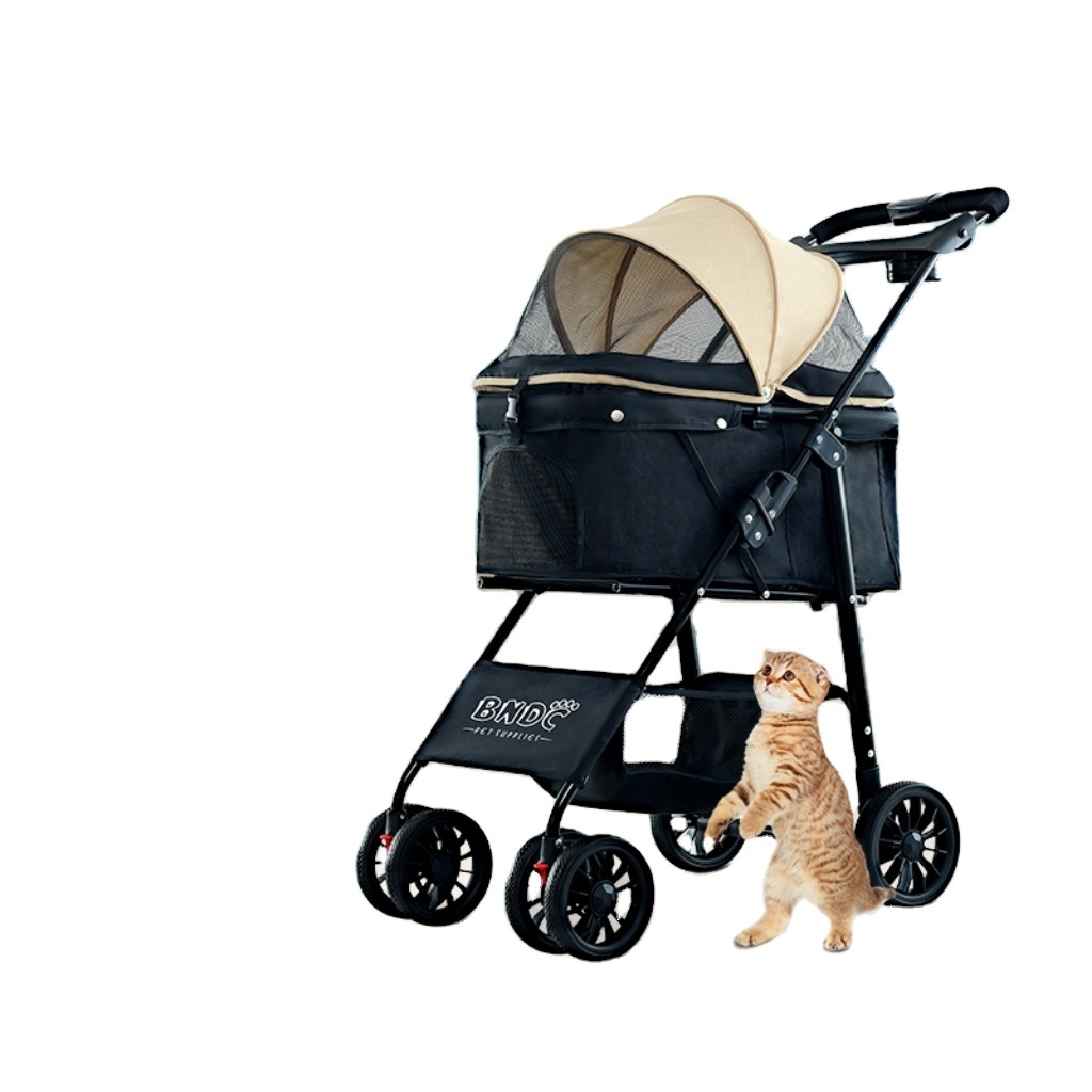 folding dog and cat portable pet stroller for travel high quality dogs customized small pet stroller