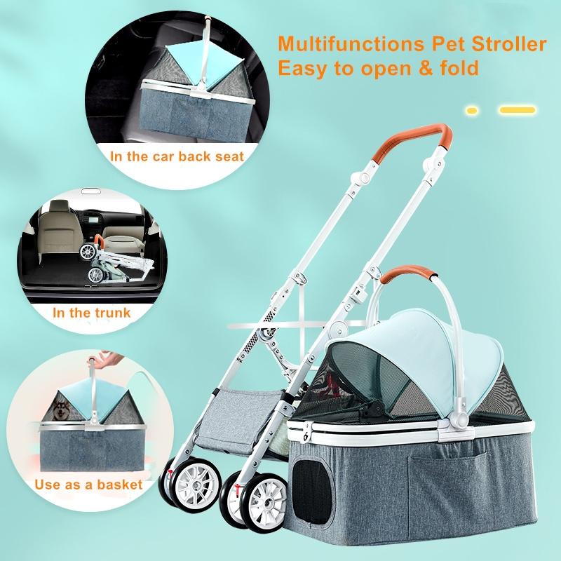 wholesale pet stroller for medium and large dogs collapsible old dog handicapped scooter Auxiliary car for walking the dog