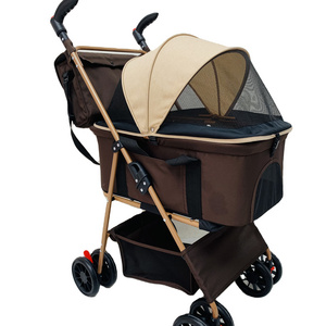 Folding Pet Stroller - Compact & Space-Saving Design for Easy Storage & Travel