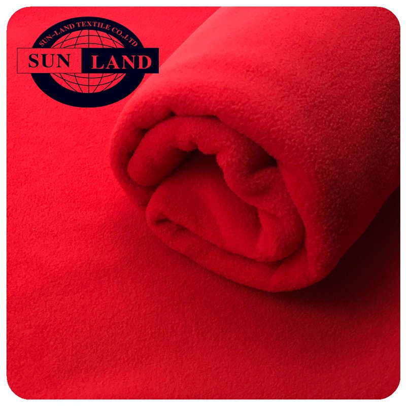 NEON-Orange Polar Fleece 100% Polyester DTY Micro Polar Fleece Fabric Tela Polar For Garment