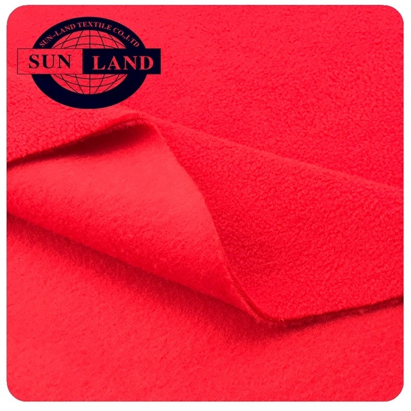 NEON-Orange Polar Fleece 100% Polyester DTY Micro Polar Fleece Fabric Tela Polar For Garment