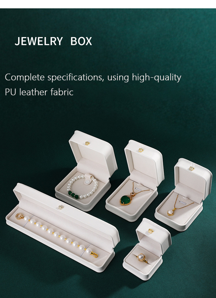 Wholesale High-End Crown Buckle Jewelry Box In-Stock Rigid Boxes for Ring Necklace Bracelet Storage Jewelry Box