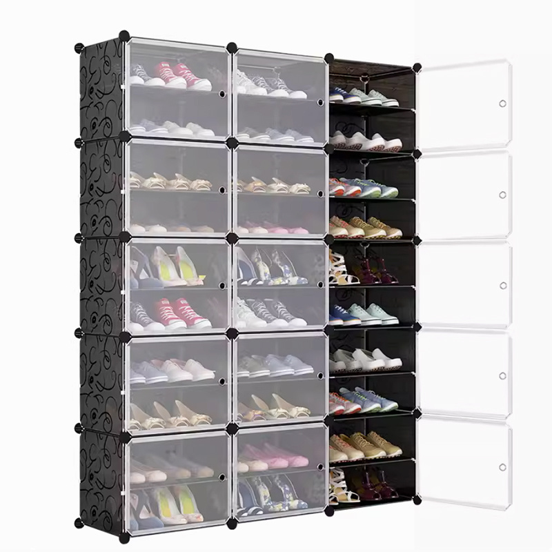 Best Sale Home Furniture 3 Rows Of 10 Assembled Multi-purpose Portable Dustproof Plastic Shoes Cabinet For Entry Way