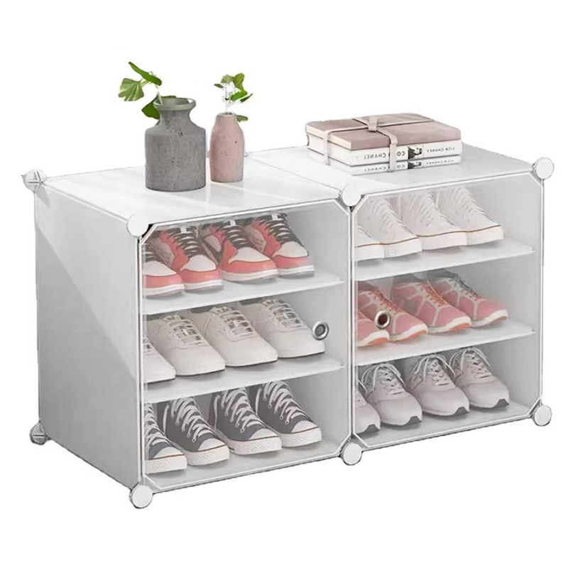 Top Sale Household Supplies Simple Economical Space-saving Adjustable Dustproof Plastic Shoes And Boots Storage Rack