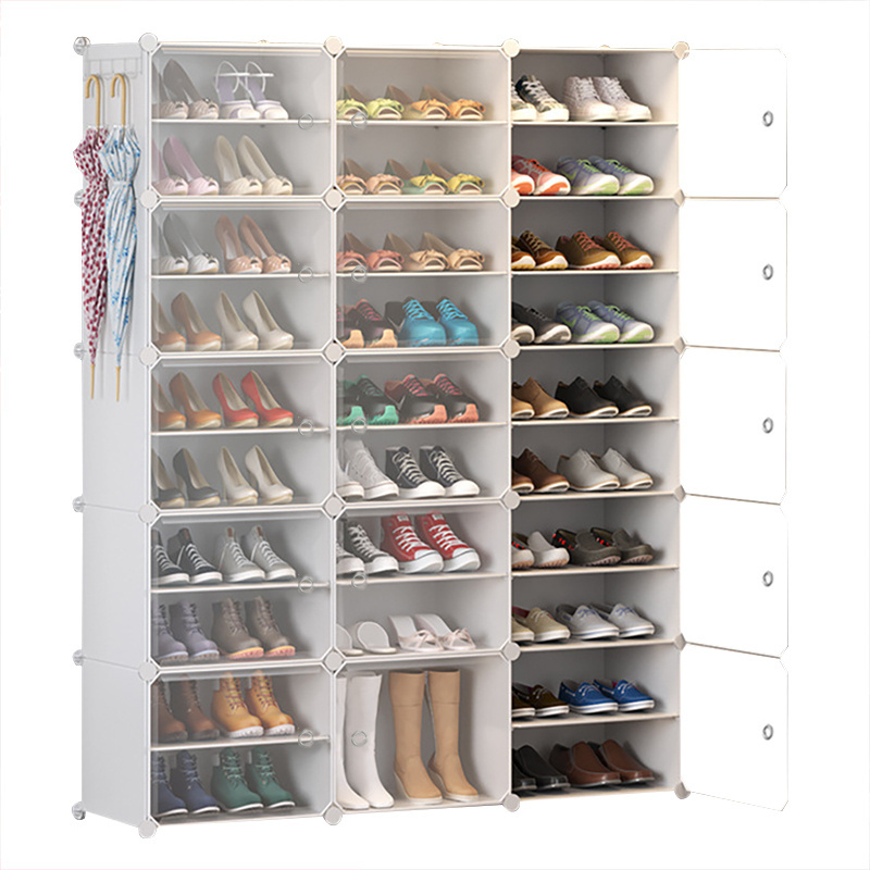 Best Sale Home Furniture 3 Rows Of 10 Assembled Multi-purpose Portable Dustproof Plastic Shoes Cabinet For Entry Way