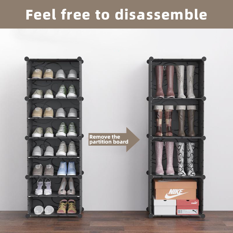 Good Quality Home Furniture 2 Rows Of 6 Tiers Locker Simple Plastic Modern Dustproof Foldable Shoes Storage Rack Shelf