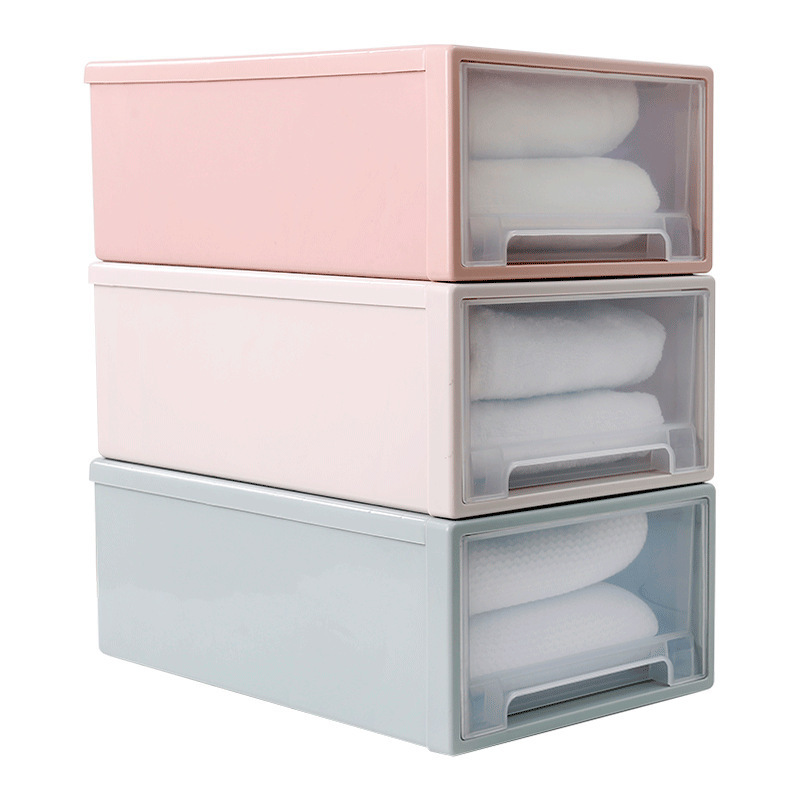 Underwear Drawer Organizer Divider Stackable Closet Organizers Closet Plastic Storage Box with Pull Out Drawer