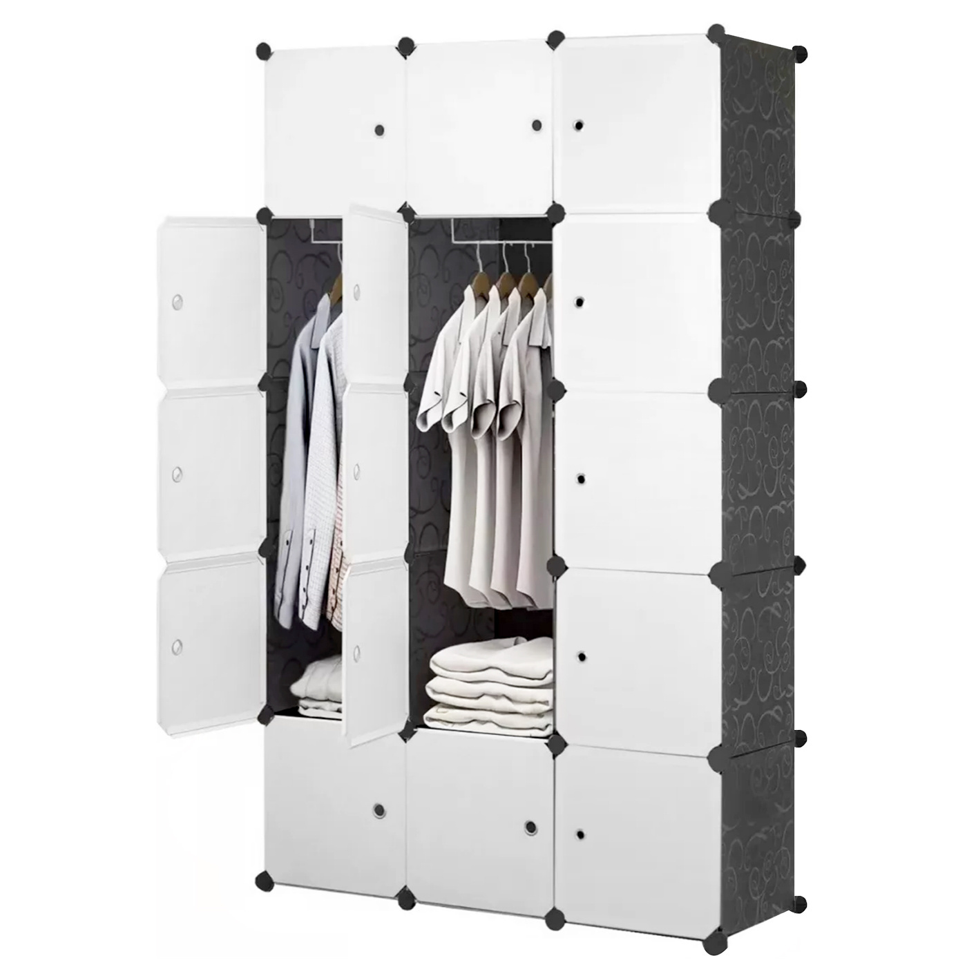 Hot Sale Cabinet Rectangular Plastic  Portable Cube Foldable Wardrobe Organiser Wardrobe