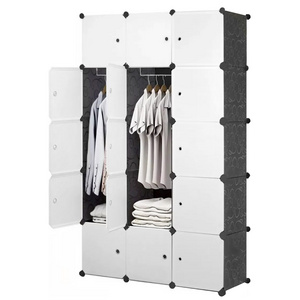 Hot Sale Cabinet Rectangular Plastic  Portable Cube Foldable Wardrobe Organiser Wardrobe