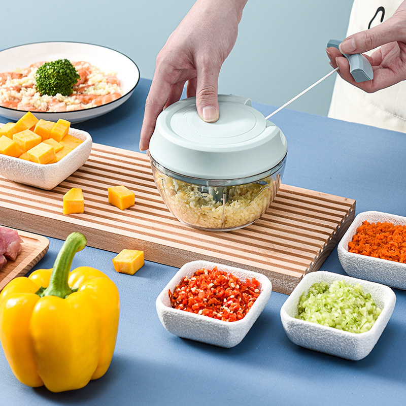 Customized logo Hand Pullcord Chopper Manual Food Processor Quick Pull Chopper for Vegetable Garlic Pepper