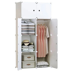 Portable Closet Wardrobes With Clothes Hanging Rod,Closet Organizers And Storage Shelves Cabinet Armoire For Bedroom