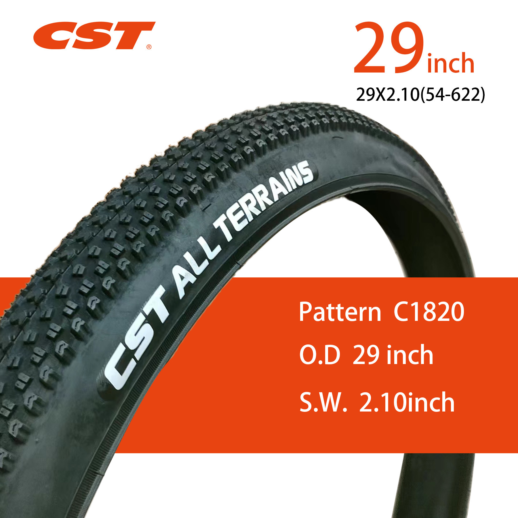 CST Tires Manufacturers in Stock Comfortable Ride airless 29 inch off road bicycle tubeless Mountain Bike Tires