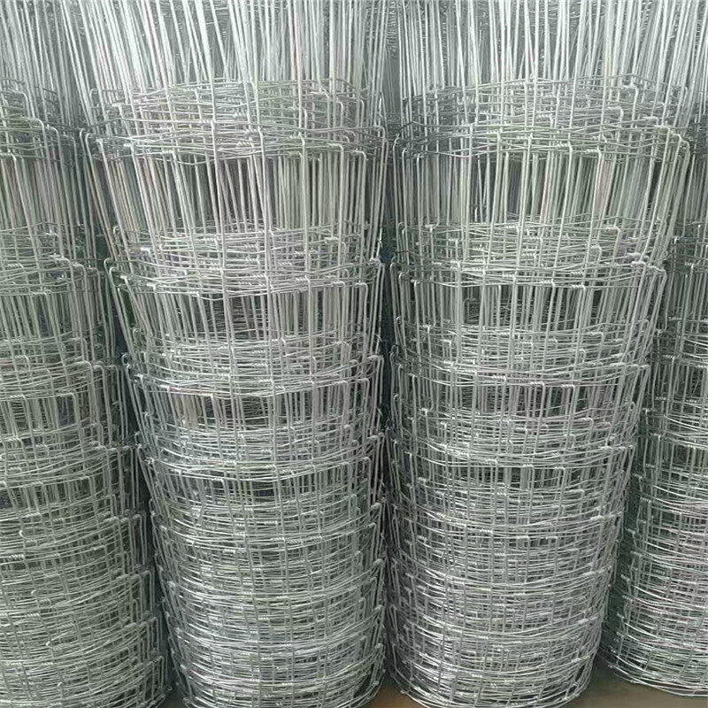 Lowes galvanized cattle fence panels cheap farm metal horse deer net grassland fence 2.44m hinged knot field fence for cattle