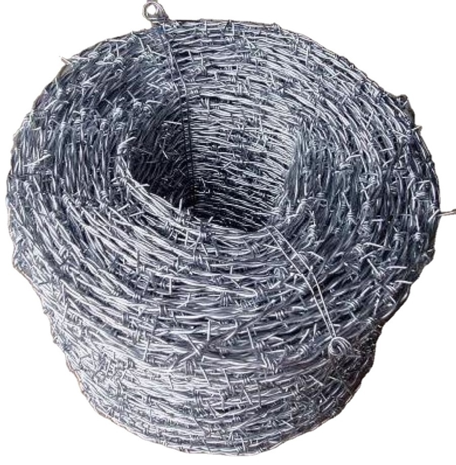 2024 Factory barbed wire price per roll Direct Sale 10 12 14 16 18 gauge Hot-Dipped Galvanized Secure Barbed Fencing Barbed wire