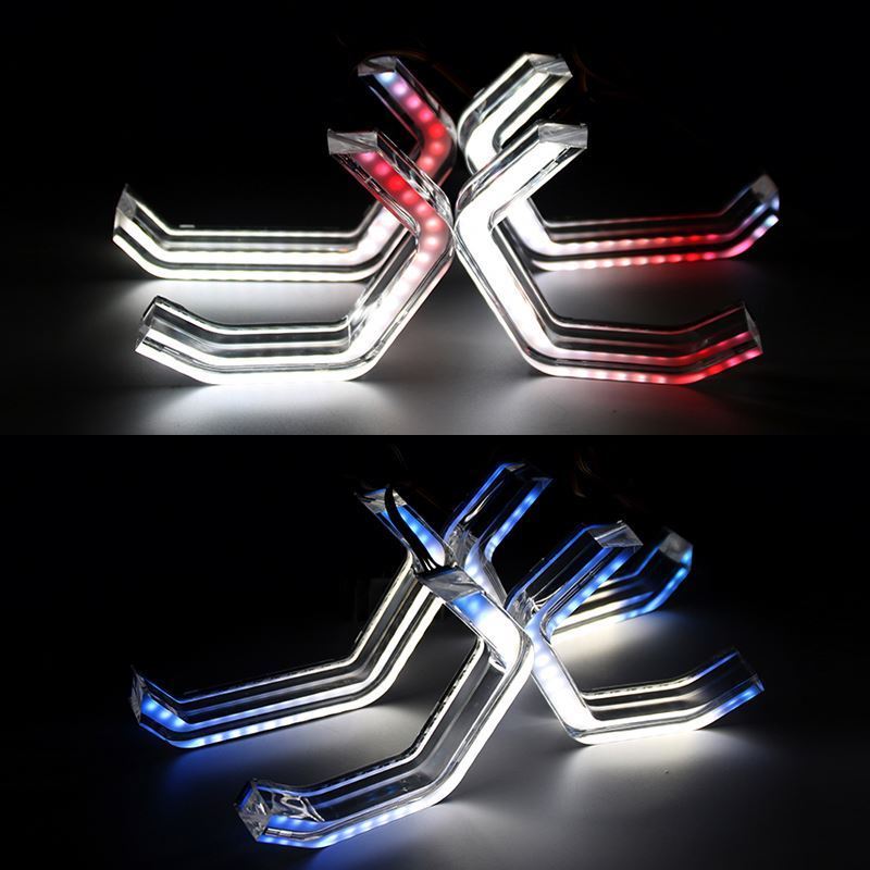 Iconic RGBW Chasing Controller Car DRL lights LED Angel Eyes for BMW E90 E60 F30 F32 F80 F82 M5 M3 M4 518pcs SK6812 headlight