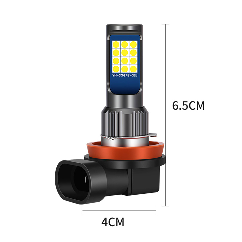 Muti Color Car Accessories Super Bright 3030 24SMD Led Light Universal Car Led Daytime Running Fog Light Headlight Bulb