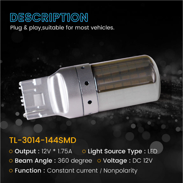 Super Bright Canbus No Error Free Led Turn Signal Light Bulb T20 7440 W21W 3014 144smd 7443 1156 BA15S 1157 BAY15D Bombillas Led