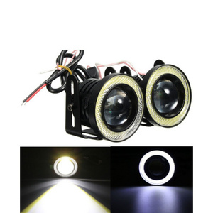 2.5 3.0 3.5 Inch Car Angel Eye Halo Rings Fog Light Led Fog Light With Cob Drl Lamp 12V White Yellow Blue Headlight