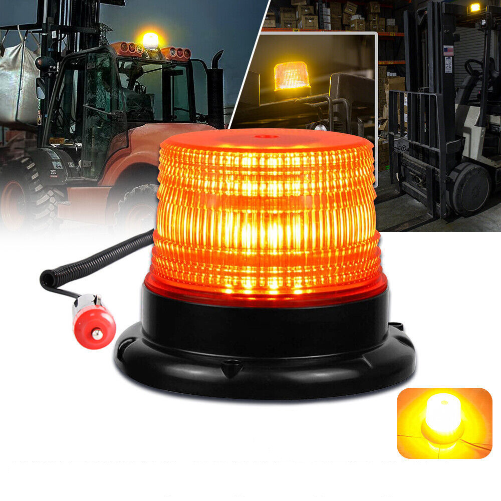 DC 12-24V Led Magnetic Strobe Warning Light Amber Blue Red Truck Forklift Strobe Warning Light Beacon Lights