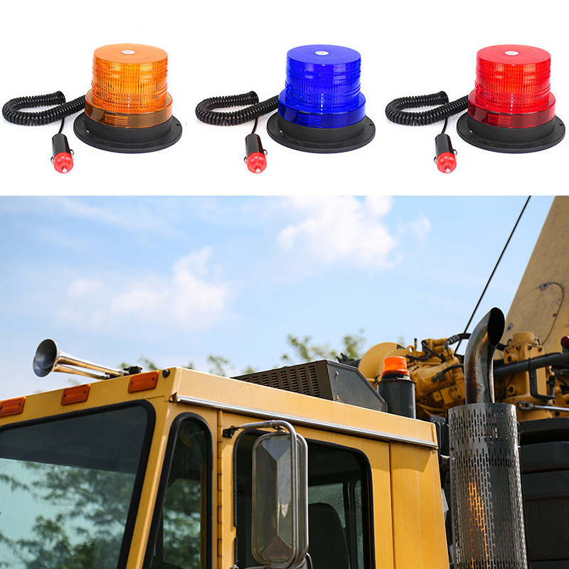 DC 12-24V Led Magnetic Strobe Warning Light Amber Blue Red Truck Forklift Strobe Warning Light Beacon Lights