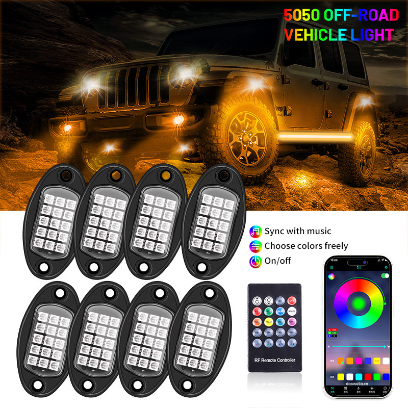 Rgb Led Rock Light Atmosphere 4pods 8pods Multicolor Neon Backlight Waterproof With App Remote Control Decorative Ambient Light