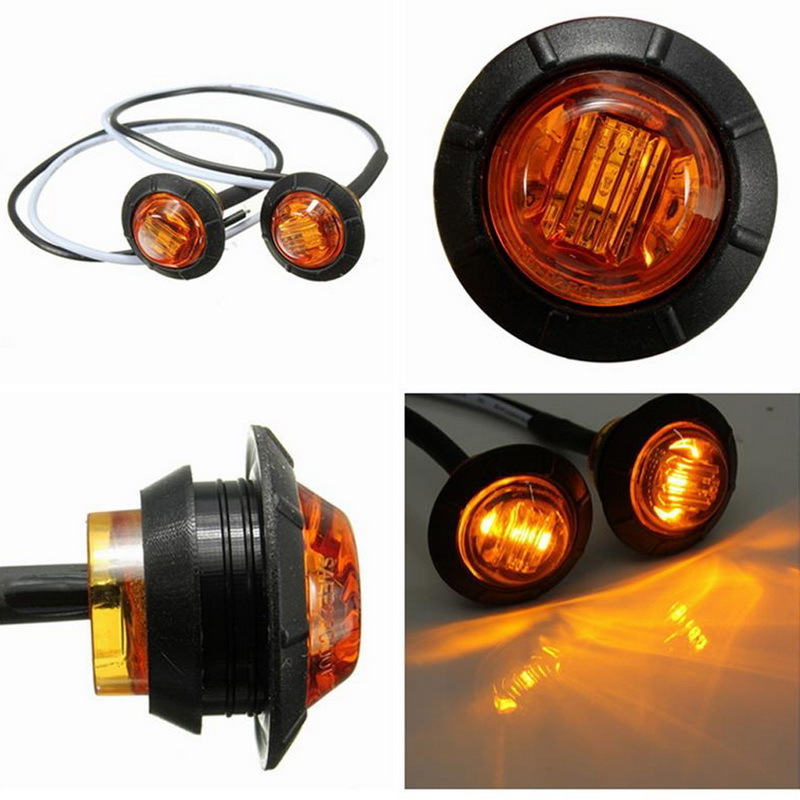 Truck Lighting System 24 volt Car Warning Truck Light Signal Trailer Parts Round Led Side Marker Light